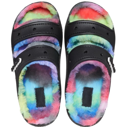 Cozzzy Women's Classic Spray Dye Sandals with Fuzzy Lining and Heightened Outsoles Multicolor Sizes 34 35 Personalizable with Jibbitz Charms - Crocs - Image 3