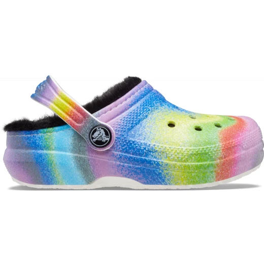 شبشب كروكس كلاسيك مبطن للأطفال الصغار بتصميم رش متعدد الألوان مقاس 27 28 - كروكس - Image 10