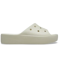 Crocs Women's Classic Platform Slide Sandals Beige Slip On Comfort Summer Footwear 41 42 Featuring Elevated Design Easy Wear Lightweight Versatile Style Perfect for Women's Fashion