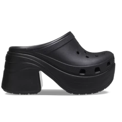 Crocs Unisex Siren Clog Black High Heel Comfort 9.2cm Heel Height Size 41 42 Breathable Lightweight Flexible Customizable with Jibbitz Charms 360 Degree Comfort