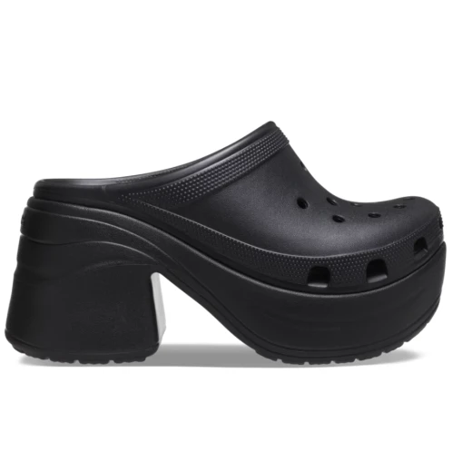 Crocs Siren Clog Unisex Black High Heel Sandals with 3.6 Inch Heel Height Sizes 45 46 Comfortable and Stylish Footwear