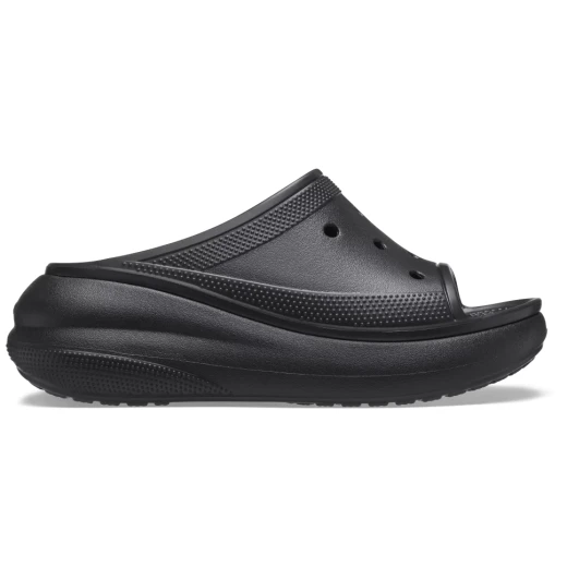 Crocs Women's Crush Slide Sandals in Black, Sizes 41-42. Featuring Added Height, Bold Design, Comfortable, and Versatile. Perfect for Casual Wear, Personalizable with Jibbitz™.