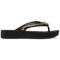 Crocs Women's Classic Platform Tiara Flip Sandals Black 37 38