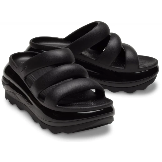 صندل ميجا كراش ثلاثي الأحزمة للنساء: تصميم بنعل مطاطي معزز، تصميم منصة، جزء علوي بـ 3 أحزمة، متوفر باللون الأسود، مقاس 41-42 - كروكس - Image 12