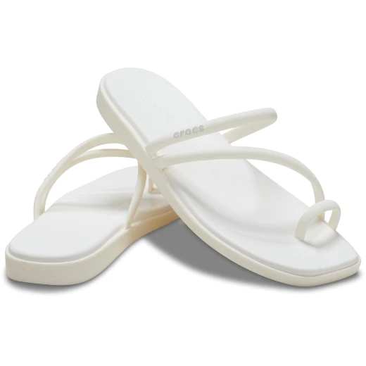 Miami Women's Toe Loop Sandals Off White Square Toe Design Sizes 41 42 Strappy Minimalist Chic Summer Footwear for Women Comfortable Stylish Beachwear - Crocs - Image 3