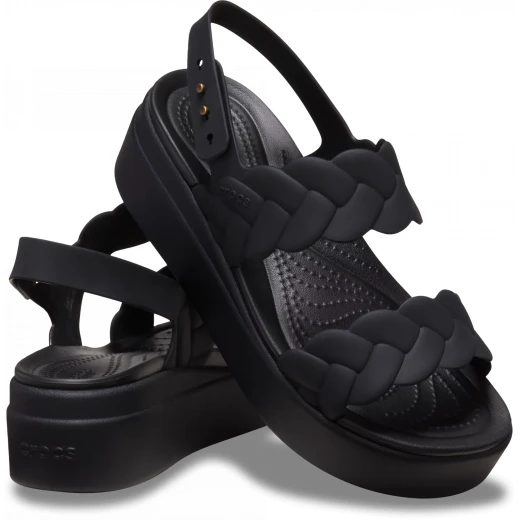 Crocs Brooklyn Women's Low Wedge Sandals in Black: Effortless Style and All Day Comfort Featuring LiteRide Foam Technology. Available in Sizes 41 42, Perfect for Work or Play. - Crocs - Image 4