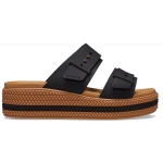 صنادل Crocs Brooklyn Woven Buckle النسائية: راحة تدوم طوال اليوم مع رغوة LiteRide، أشرطة قابلة للتعديل، ونعل خارجي أنيق على طراز الإسبادريل. مقاس 41-42 / أسود - كروكس