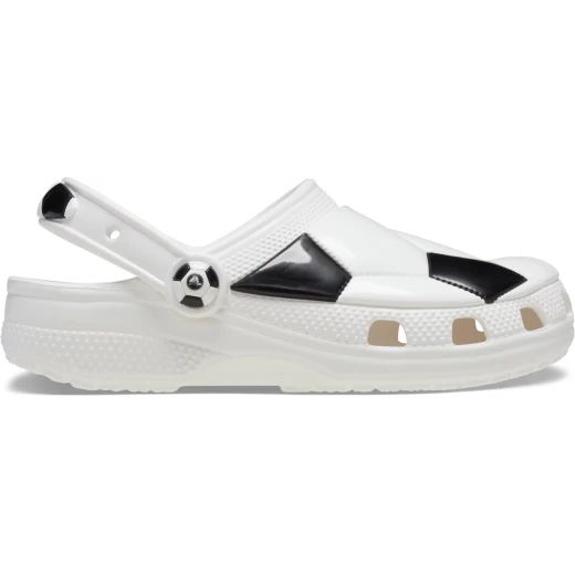 Crocs Kids Soccer Ball Clog White Comfortable Lightweight Water Resistant Ventilation Holes Secure Heel Strap for All Day Activity Sizes 28 29 Children 1 5 Years Old