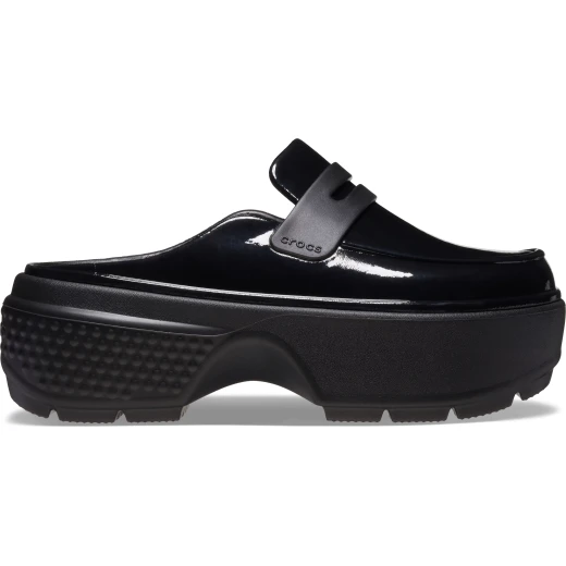 Dr. Martens Women's Stomp High Shine Loafer Black Leather Slip On Chunky Platform Shoes Sizes 36 37 Comfortable Stylish Modern Design Featuring Exaggerated Soles - Crocs - Image 10