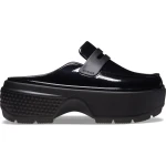 Dr. Martens Women's Stomp High Shine Loafer Black Leather Slip On Shoes Featuring Chunky Exaggerated Soles for Maximum Support Comfort Available in Sizes 39 40 - Crocs