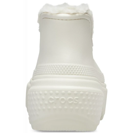 Crocs Women's Stomp Lined Shorty Boots White 38-39: Exaggerated Lug Sole, Warm Fuzzy Lining, 2.2 Inch Heel, Dual Crocs Comfort, Comfortable Ankle Boots for Women - Crocs - Image 5