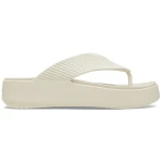 Crocs Women's Getaway Groove Platform Flip Sandals Beige Size 36 37 with Free Feel Technology, Resort Inspired Texture, and Ultimate Comfort for All Your Getaways - Crocs