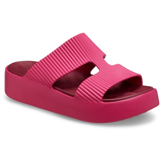 صنادل كروكس النسائية Getaway Groove Platform باللون الوردي Dragon Fruit بتصميم H Strap مريحة وخفيفة الوزن مصنوعة من مادة Croslite مقاسات 41 42 كعب منصة أنيقة للنساء - كروكس - Image 8