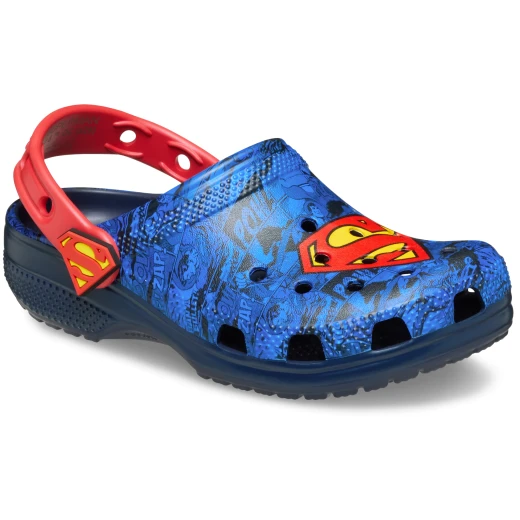 Crocs Kids Superman Classic Clog Blue Comic Book Print Featuring Superman S-Shield Details Sizes 32 33 Comfortable and Stylish Footwear for Superhero Fans - Crocs - Image 3