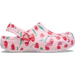 Crocs Toddlers' Classic Fresh Fruits Clog Pink 23 24 Lightweight Slip On Clogs Featuring Fun Fruit Prints Comfortable Croslite Foam Construction Easy To Wear Iconic Design - Crocs