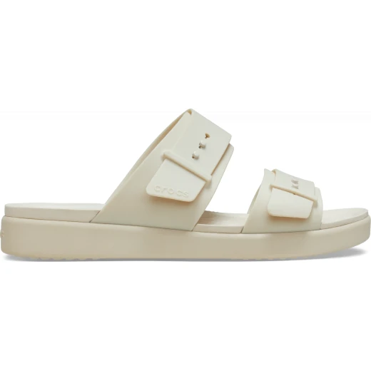 صندل Crocs Brooklyn Buckle نسائي منخفض اللون بيج، أشرطة قابلة للتعديل، تقنية LiteRide فوم لراحة تدوم طوال اليوم، مقاسات 38-39، تصميم متعدد الاستخدامات، مثالي للعمل واللعب - كروكس - Image 2