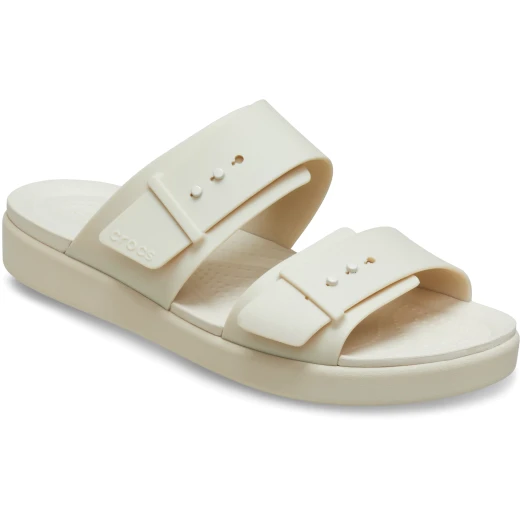 Crocs Brooklyn Buckle Low Women's Sandals: Effortless Style, Superior Comfort with LiteRide Foam, Adjustable Straps, Versatile Design, Sizes 37-38, Beige - Crocs - Image 3