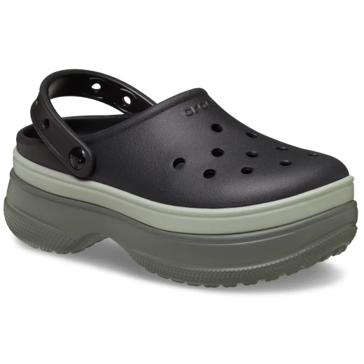 Crocs Women's Classic Stacked Clog Black Comfort Shoes with Elevated Outsole, Customizable with Jibbitz, Sizes 34-35, Modern and Minimalist Design for Women - Crocs - Image 3