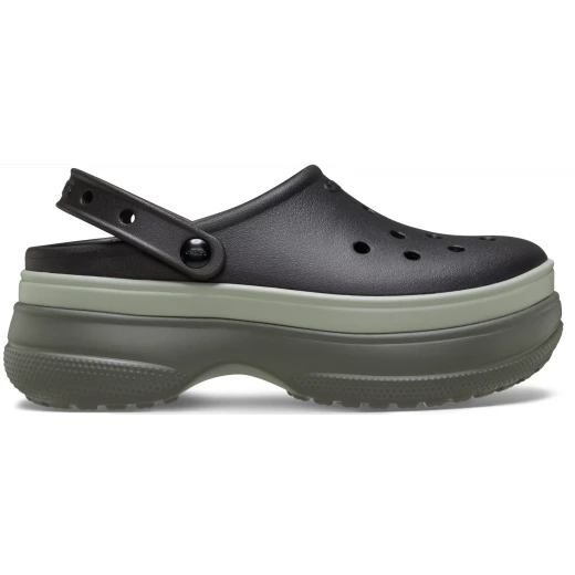 Crocs Women's Classic Stacked Clog Black Comfort Shoes with Elevated Outsole, Customizable with Jibbitz, Sizes 34-35, Modern and Minimalist Design for Women - Crocs - Image 7