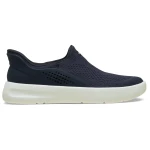 Men's No Hands Slip On Sneakers Navy 42-43 Hands Free Entry Breathable Textile Upper Molded EVA Sockliner All Day Comfort Easy On and Off Stylish Design - Crocs
