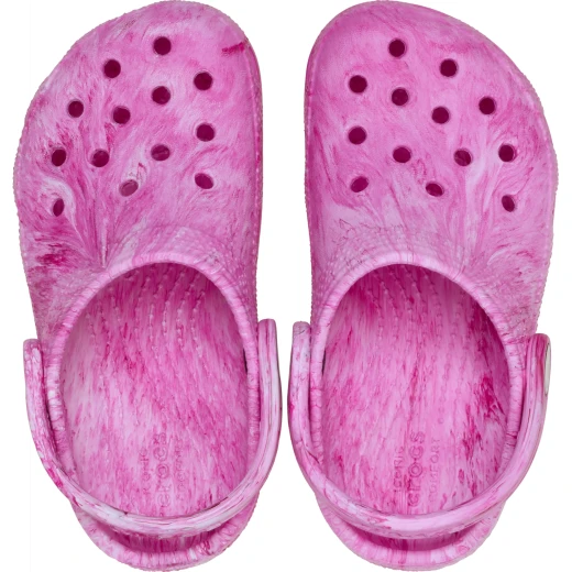Toddlers Watercolor Marbled Clogs Pink 19 20 Comfortable Lightweight Easy to Clean Design Artistic Marbled Effect Croslite Foam Construction Supports Kids' Feet - Crocs - Image 4