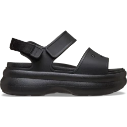 Crocs Women's Soho Y Strap Sandals Black Flatform with Adjustable Straps Featuring LiteRide Footbed Sizes 38 39 Comfortable and Durable Design with Jibbitz Holes for Customization