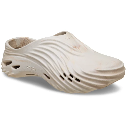 Crocs Unisex Echo Watercolor Marbled Wave Clog Bone Color 48 49 Lightweight Comfortable Digital Sculpting Texture Futuristic Design Wave Pattern Croslite Material Beach Water Shoes - Crocs - Image 3
