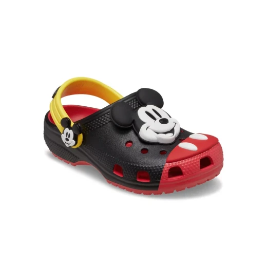 Crocs Kids' Mickey Mouse Classic Clog Black Red Iconic Design Featuring Mickey's Face and Signature Rivets Sizes 28 29 Comfortable Footwear for Children - Crocs - Image 3