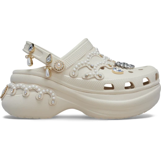 Bae Women's Pinnacle Embellished Clog with Customizable Backstrap in Beige, Sizes 36 37. Features Jibbitz™ charm customization for a personalized and stylish look. Flaunt your Bae! - Bae - Image 2
