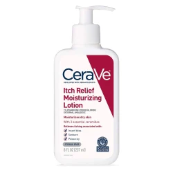 CeraVe Itch Relief Moisturizing Lotion 8 Ounce for Fast Itch Relief, Featuring Pramoxine Hydrochloride, Soothes Skin Irritations, Sunburn, and Bug Bites, Dermatologist Recommended 237 ml