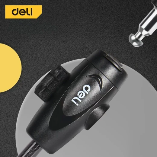 قفل دراجة هوائية ديلي بمفتاح DL508042، 47 سم، مضاد للسرقة، كابل فولاذي متين قفل دراجة هوائية ديلي بمفتاح DL508042، 47 سم، مضاد للسرقة، كابل فولاذي متين