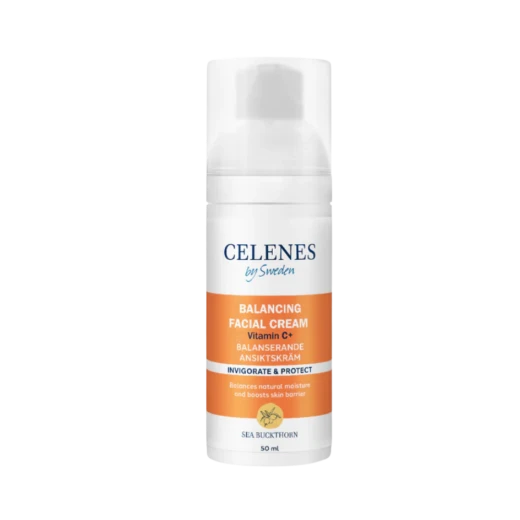 Celenes Balancing Facial Cream Vitamin C 50ml, Hydrating Moisturizer for Oily and Combination Skin
