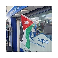 علم الأردن مقاس 60 سم × 120 سم مع سارية بيضاء متينة بطول 70 سم للعرض الداخلي والخارجي - Image 4