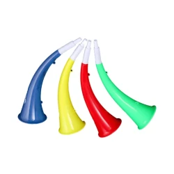 Colorful Curved Plastic Football Fan Horn Vuvuzela for Stadium Noise and Match Day Excitement