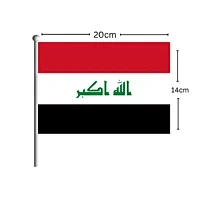 علم العراق على عصا 14 سم × 20 سم خفيف الوزن ومتين للاحتفالات والمناسبات - Image 2