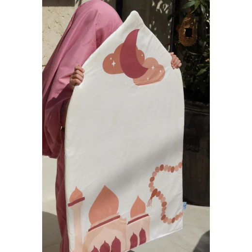 طقم سجادة صلاة للأطفال من ياكو: مخملي فاخر مع حشوة إسفنجية 1.5 سم للراحة القصوى، يشمل طقم صلاة مطابق، هدية مثالية للأعمار 3 سنوات فما فوق - ياكو - Image 9