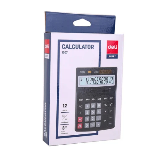 آلة حاسبة ديلي 1507 للمكتب والمدرسة شاشة LCD كبيرة تصميم مريح أزرار بلاستيكية لسهولة العمليات الحسابية مناسبة للطلاب والمهنيين - ديلي - Image 2
