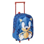حقيبة ظهر بعجلات للأطفال من سيردا بتصميم سونيك ثلاثي الأبعاد متينة - كريدا