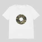 تي شيرت Army Star للبالغين قطن ممتاز أبيض 5XL