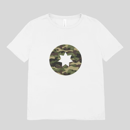 Army Star Adult T Shirt White Large, Premium Cotton Tee, Made in Turkey - Image 2
