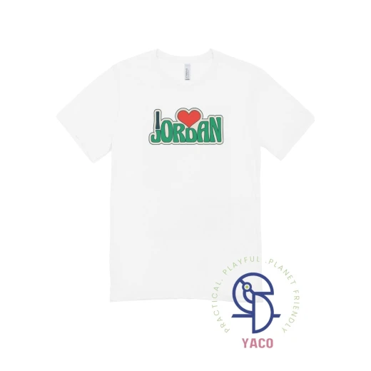 I LOVE JORDAN Adult T Shirt 5XL White Premium Quality Soft Cotton T Shirt with Unique Designs Made in Turkey Available in Fun Designs and Vibrant Colors - I love jordan - Image 2