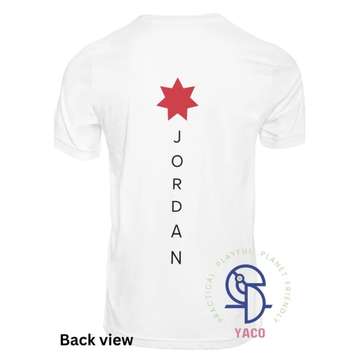 تي شيرت Jordan Star الخلفي للبالغين أبيض صغير، تي شيرت قطني فاخر - Image 2