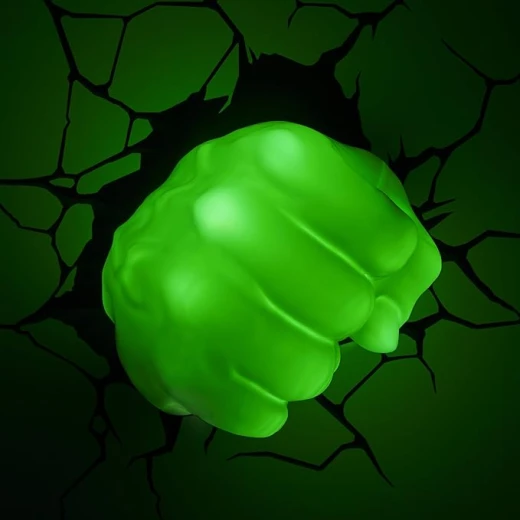 The Source 3Dl Marvel Hulk Fist 3D Wall Art Nightlight for Superhero Kids Bedrooms Cool Touch Cordless Battery Operated Includes Installation Materials for a Fun Nighttime Ambiance - The Source - Image 6