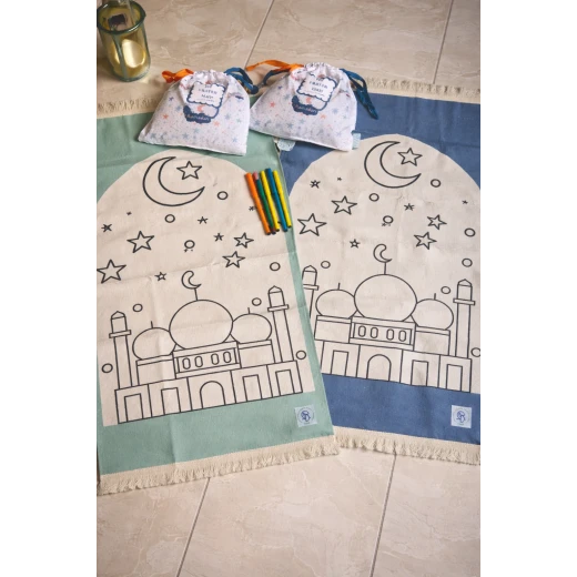 سجادة صلاة للأطفال للتلوين رمضان متينة وناعمة بنفسجي للأطفال - Image 3
