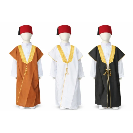 عباية أطفال ولادي بيضاء بزخرفة ذهبية مقاس 6 (106 سم) ثوب تقليدي - Image 2