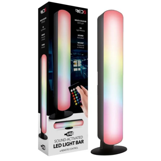 ذا سورس شريط إضاءة LED تفاعلي مع الصوت يعمل عبر USB للحفلات والترفيه 26 سم × 7 سم × 5 سم مزامنة مع الموسيقى تأثيرات إضاءة ديناميكية متعددة الألوان جو مثالي - ذا سورس - Image 9