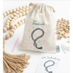 DIY Tasbeeh Kit for Kids Pink Wooden Prayer Beads Set, Includes 21 Beads with Star Bead for Counting, Jute String, Needle & Pouch