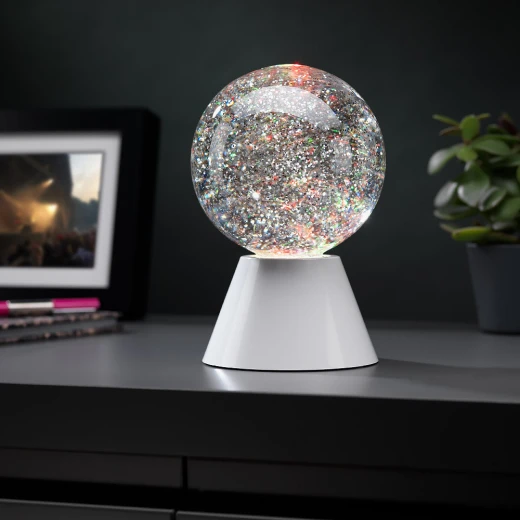 ذا سورس كرة اللمعان الدوارة مع أضواء LED متغيرة الألوان، تعمل بالبطارية لتزيين المنزل، تخلق جوًا هادئًا مع لمعان دوار وضوء ناعم - ذا سورس - Image 2