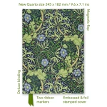 William Morris Seaweed Foiled Quarto Journal, Decorative Writing Notebook, Gold Foil Detailing - William morris