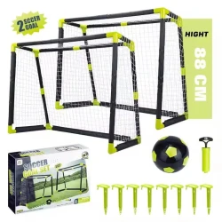 Aojie Sport Soccer Goal Set Durable 2 Goals and 6 Inch Ball for Kids